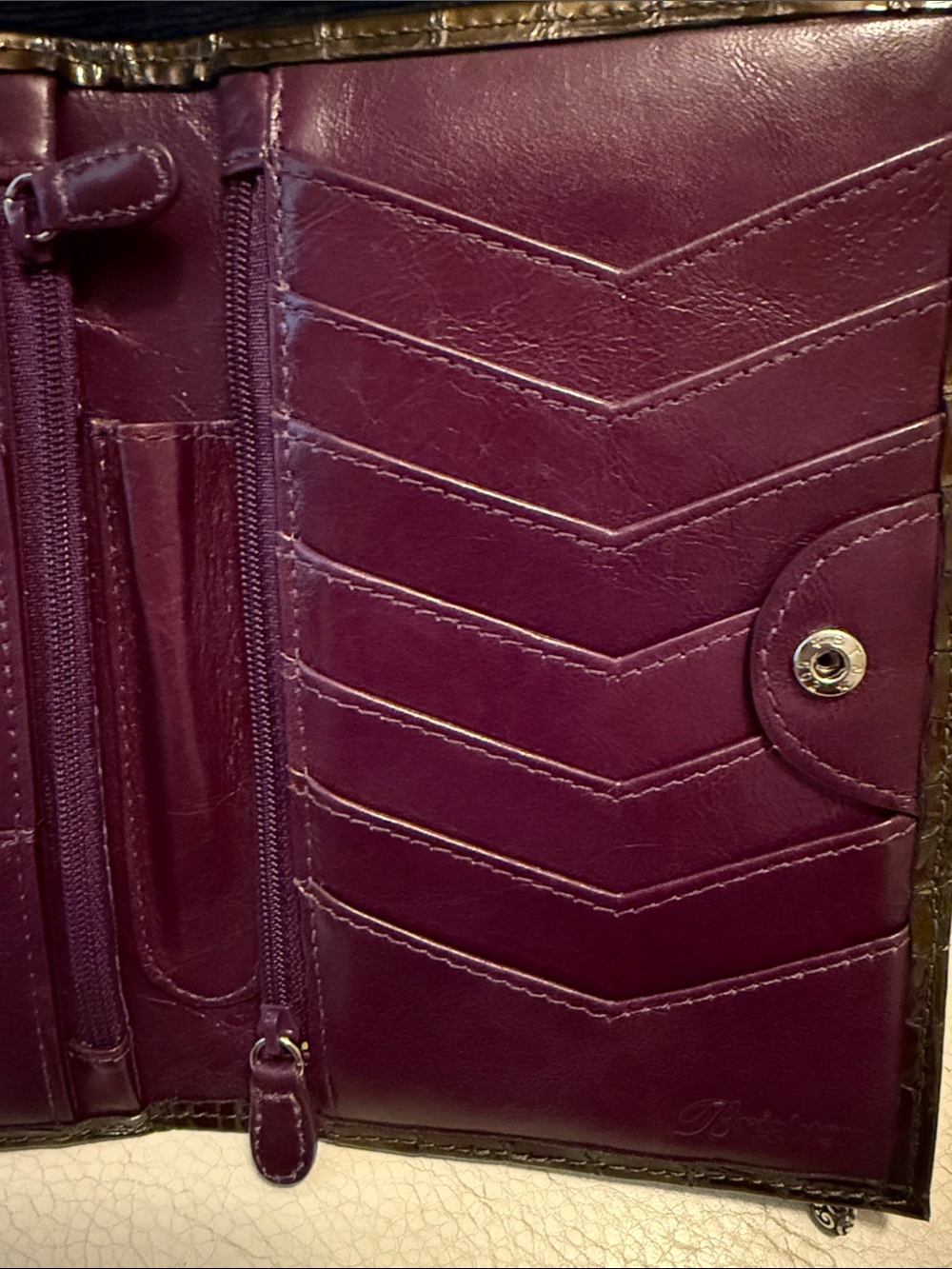 Brighton Jetson Folio Croc-Embossed Wallet with Silver Accent - Picture 6 of 9